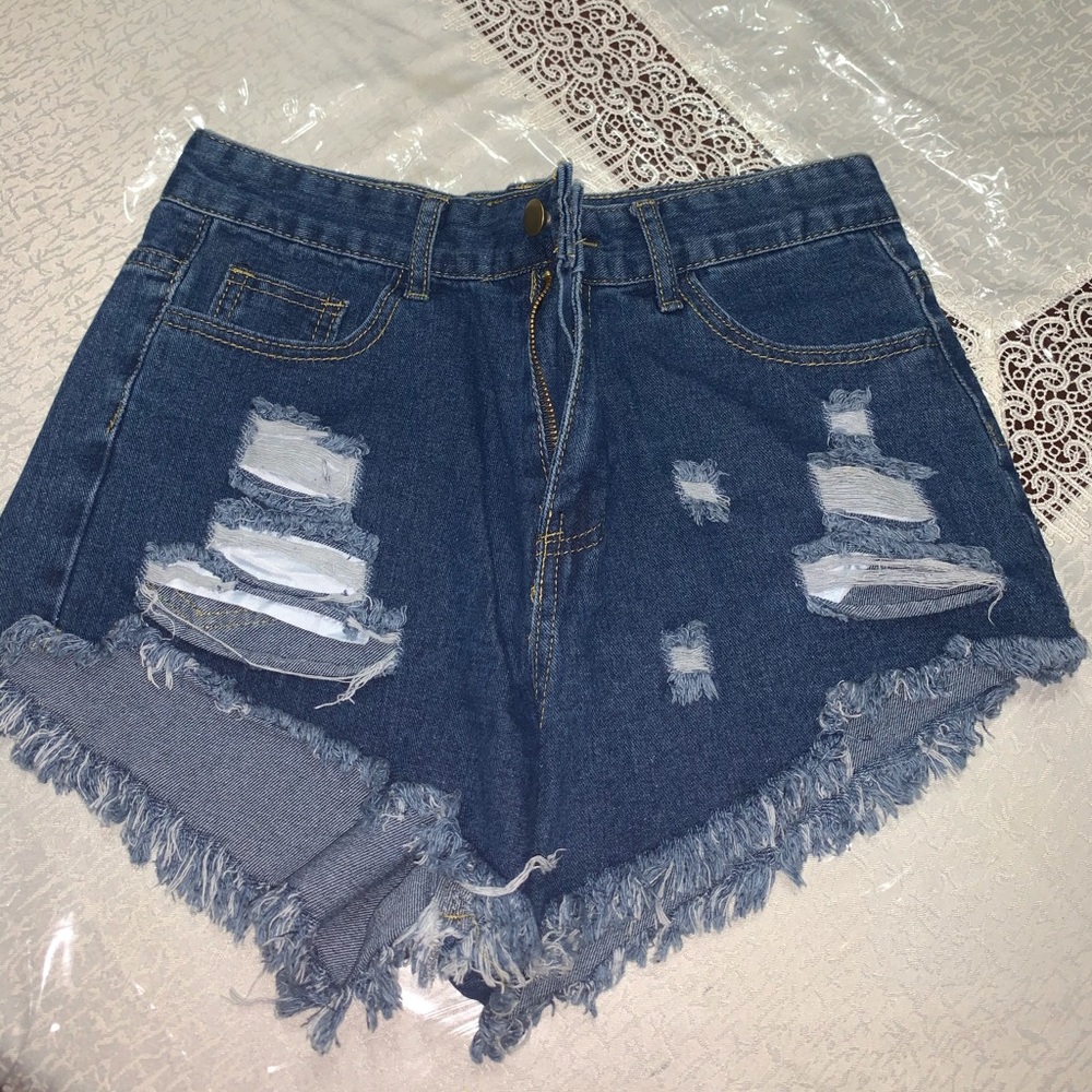 High Rise Denim Shorts